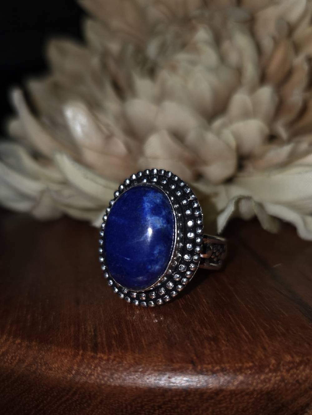 Lapis Lazuli Ring 925 Sterling Silver Overlay Size 9 NEW - Picture 2 of 3